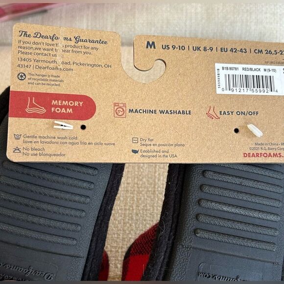 Dearfoams “Papa Bear” Red Buffalo Plaid Clog Slippers Men’s Size 10 NWT 🐻 - Picture 6 of 6